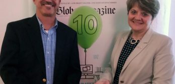 Gary Pease And Lisa Brothers Hold Award
