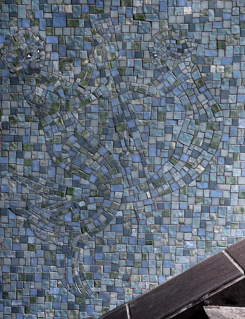 Mermaids hidden in mosaic