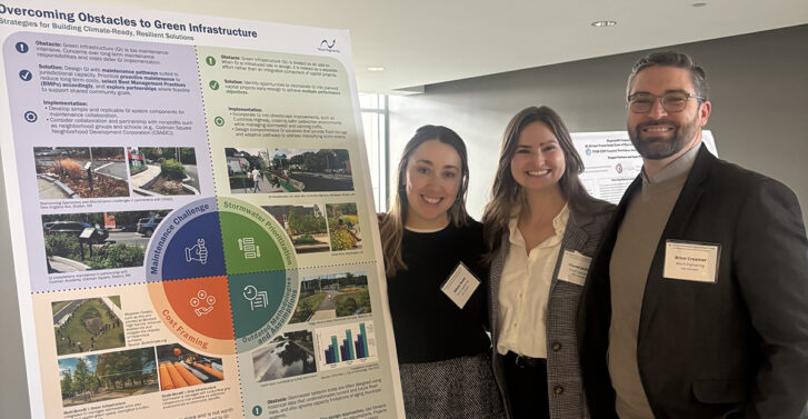 Allison Evans, Chanel Jackson, and Brian Creamer presenting at EBC