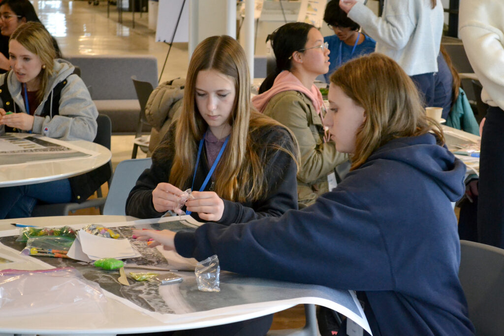 Students working