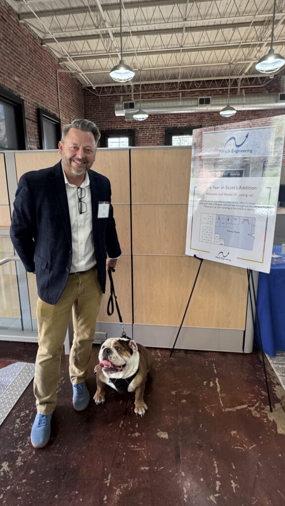John Carty with Frank the bulldog