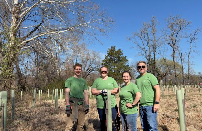 Four Nitsch volunteers plant trees