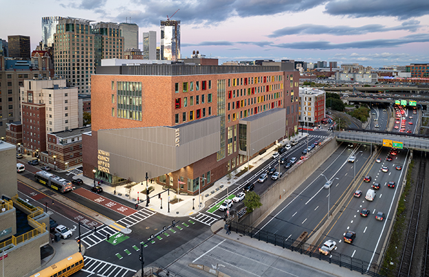 Josiah Quincy Upper School Entrance Aerial