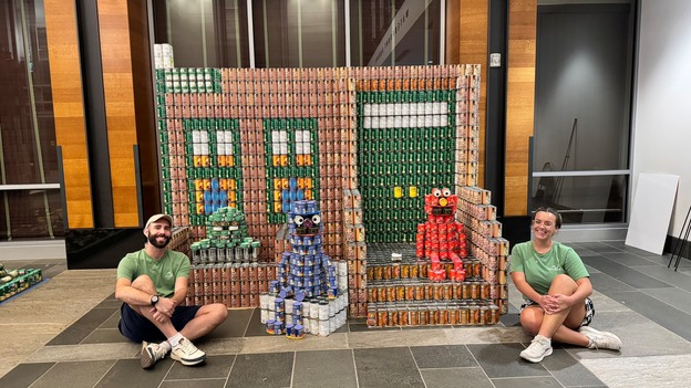 Nitsch Canstruction Ryan Gordon and Catie Coumounduros